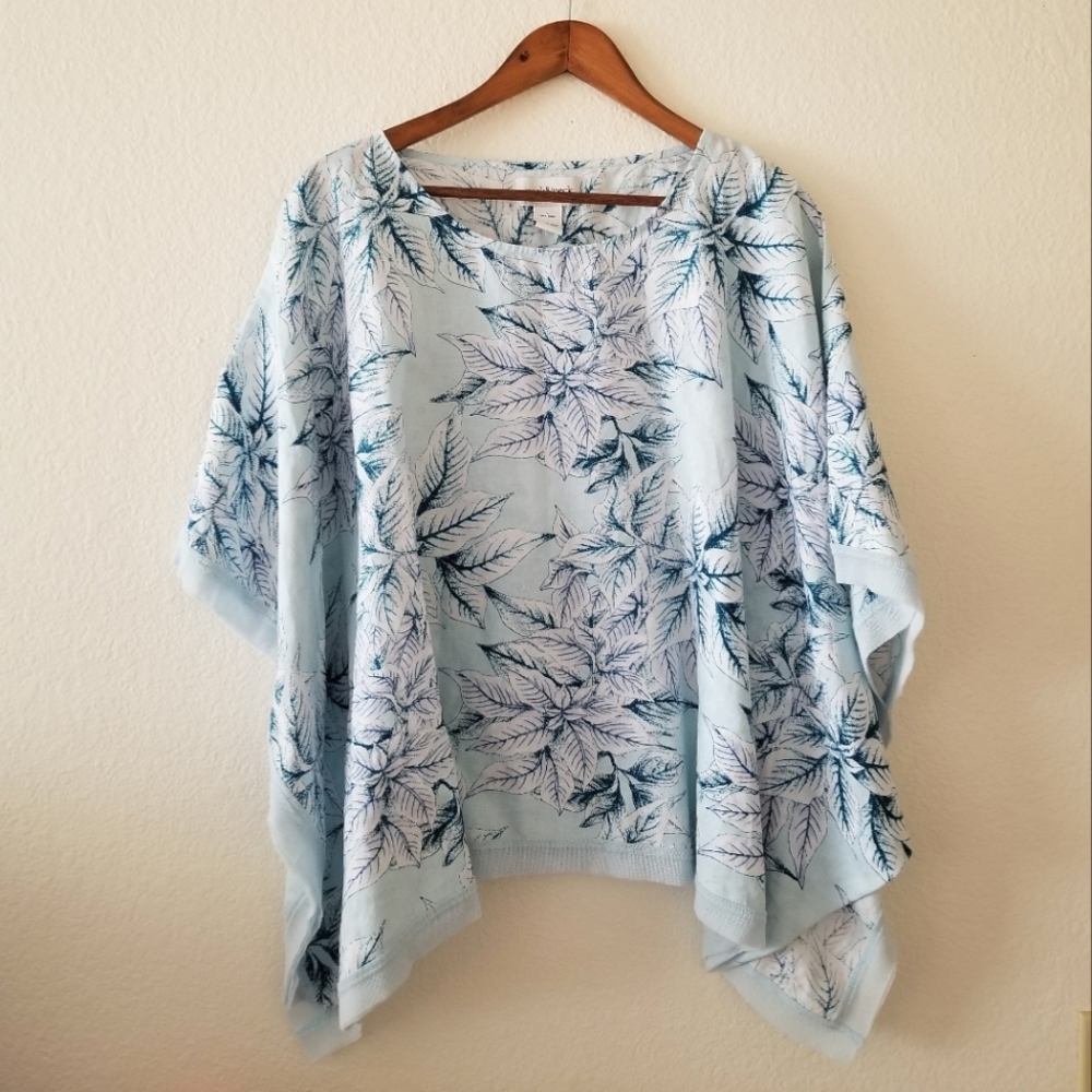 Linen Tropical Poncho Top